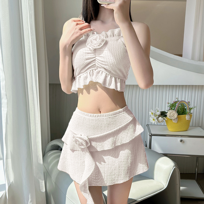 2025夏泳衣女分体多巴胺比基尼少女甜美性感花朵显瘦沙滩温泉度假