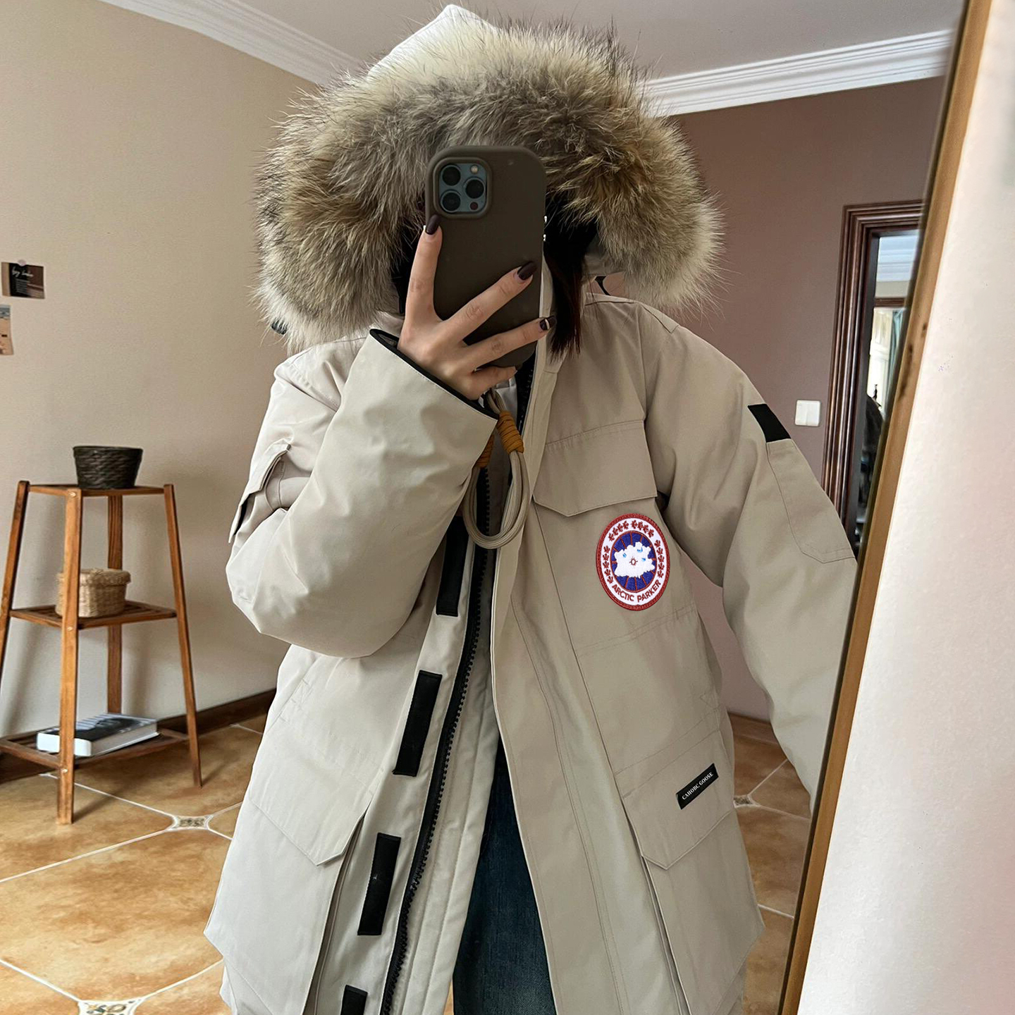 大鹅羽绒服男女2025新款冬季08远征中长款派克服加厚保暖工装外套