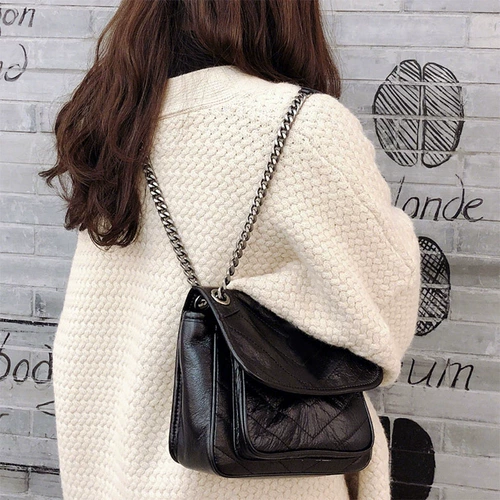 Сумка через плечо, модная цепь, вместительная и большая сумка подмышку, коллекция 2023, из натуральной кожи