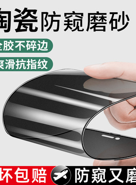【陶瓷防窥磨砂】我龙适用苹果13/15钢化膜iphone14promax手机膜16/11防窥膜12mini防尘xs/xr新款plus贴膜xs
