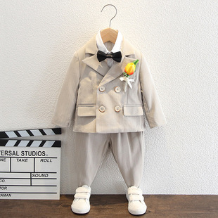 出租男童西装 秋冬小童宝宝生日西服花童婚礼服儿童演出服 礼服套装