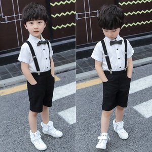 六一朗诵表演服背带裤花童礼服男童合唱主持钢琴表演演出服装