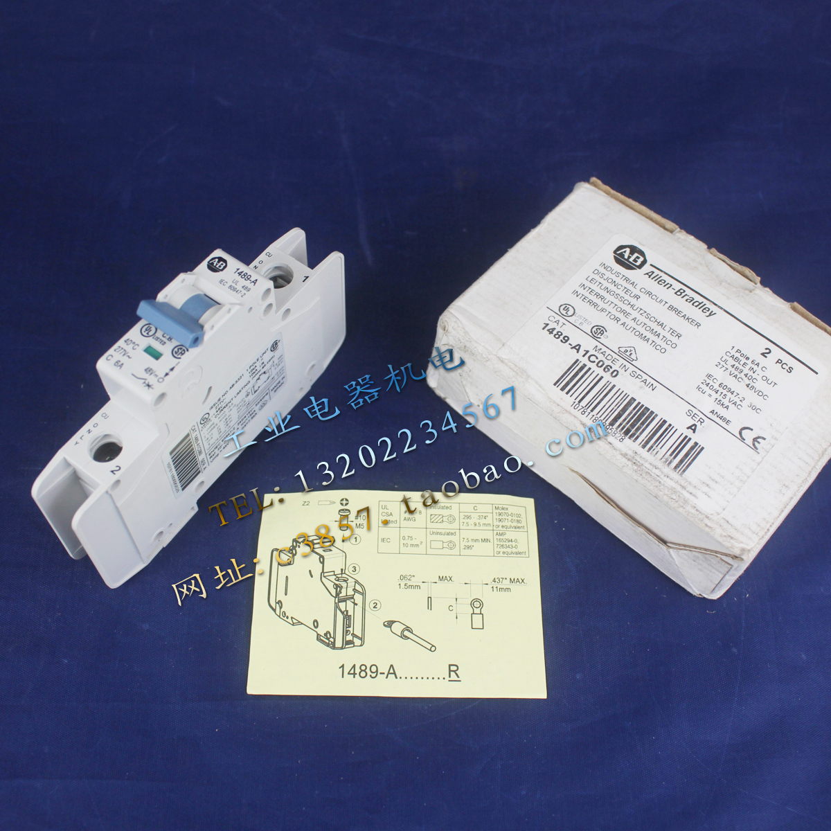 正品 Allen-Bradle 1489-A1C060 微型空气开关 1P 277V 6A 断路器