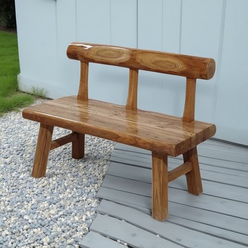 老榆木排椅实木长方形靠背椅榫卯民宿复古沙发床阳台用餐桌椅