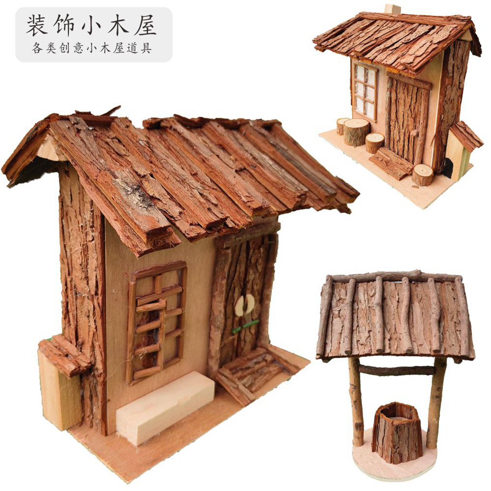 创意装饰小木屋小鸟窝道具木质户外鸟巢鸟笼木制鸟屋吊挂工艺制品