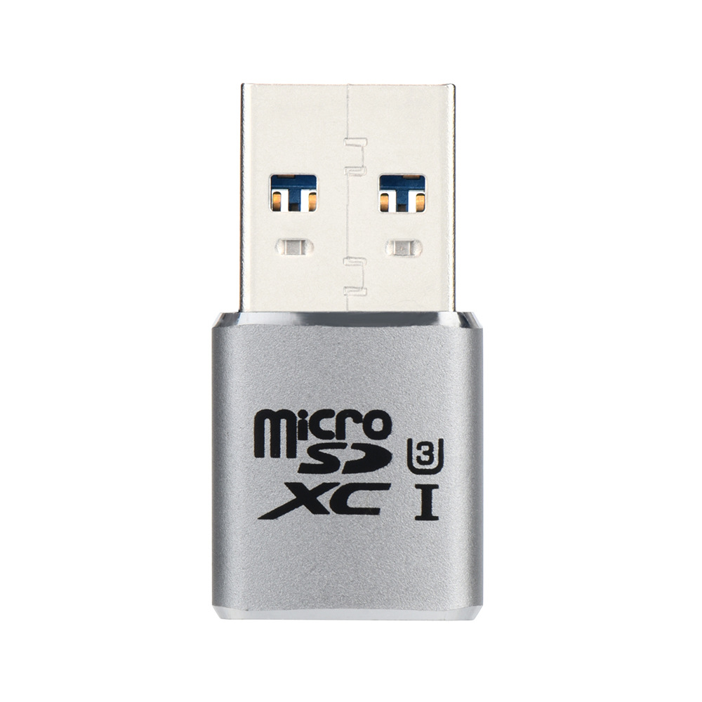 USB3.0迷你高速MicroSD铝合金TF读卡器 手机内存卡读卡机 支持U3