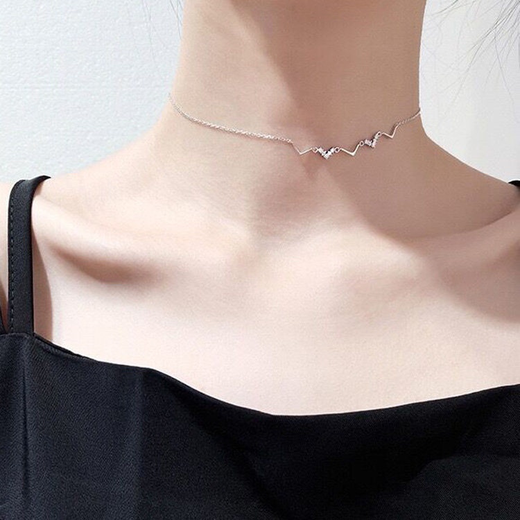 Simplicity curve clavicle Quintana 925 Sterling Silver Platinum temperament Korean Edition Refinement Necklace Do not fadein the Accessories/Fashion Jewelry, Necklace  category - from Buy2taobao.com to provide professional Taobao agent buy service