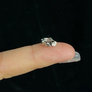 光芒四射】通体S925纯银耳骨耳扣耳环小众简约圆形耳钉养耳洞耳圈