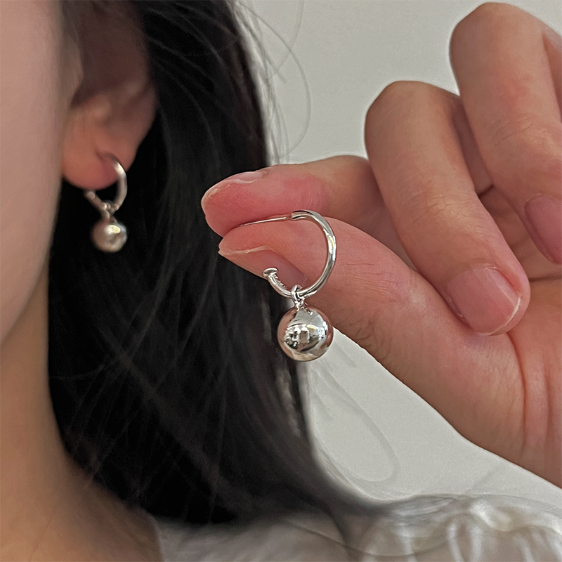 悸动】一款两戴 灵动小球耳环通体925纯银镀白金耳钉短款耳饰女
