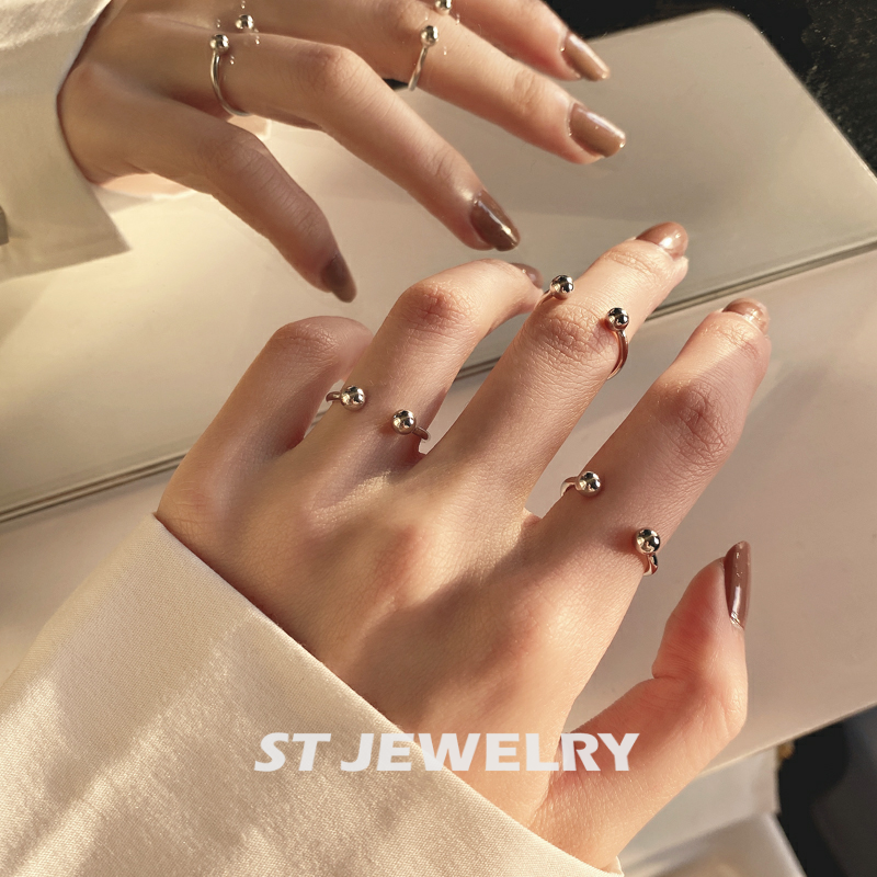 s925纯银开口关节戒指