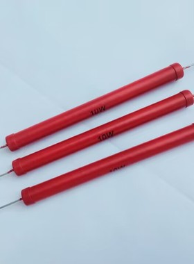 高压玻璃釉电阻器 10W500MJ   红色棒状/圆柱型【无感】211103