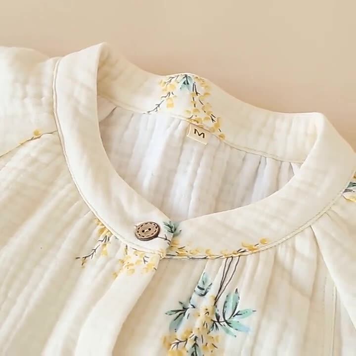 秋冬季加厚月子服全棉四层纱布