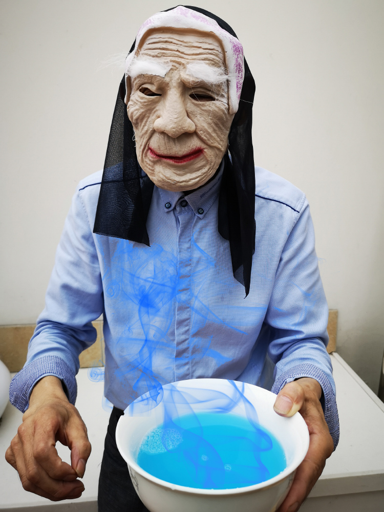 网红孟婆面具软胶面具恐怖万圣节奈何桥道具小视频拍摄用品道具