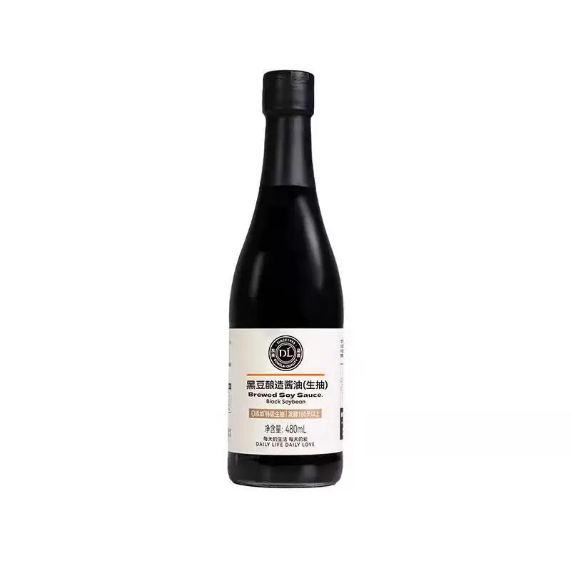 胖东来黑豆酿造生抽480ML*2瓶DL非转基因酱油泡沫盒发货