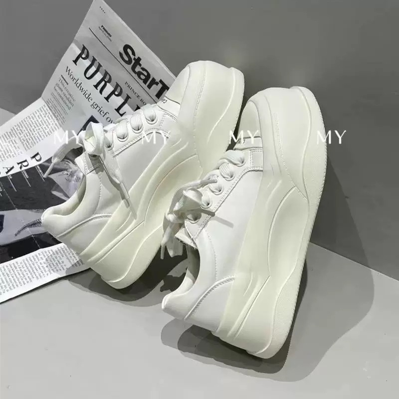 MYstudio轻奢定制千寻粉丝专属春季踩屎感小白鞋女厚底增高板鞋