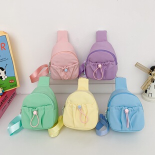 男女童日系纯色通勤小胸包儿童宝宝百搭通勤单肩斜挎包潮酷配饰包