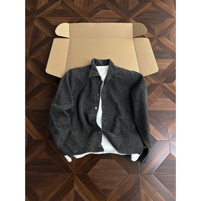 灰色高领长袖开衫毛衣男生冬季老钱风内搭针织衫保暖ins潮高级感