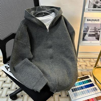 复古休闲双拉链软糯毛衣