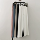 Tide, мужские летние однотонные шелковые спортивные штаны для отдыха, на шнурках, эластичная талия, свободный прямой крой