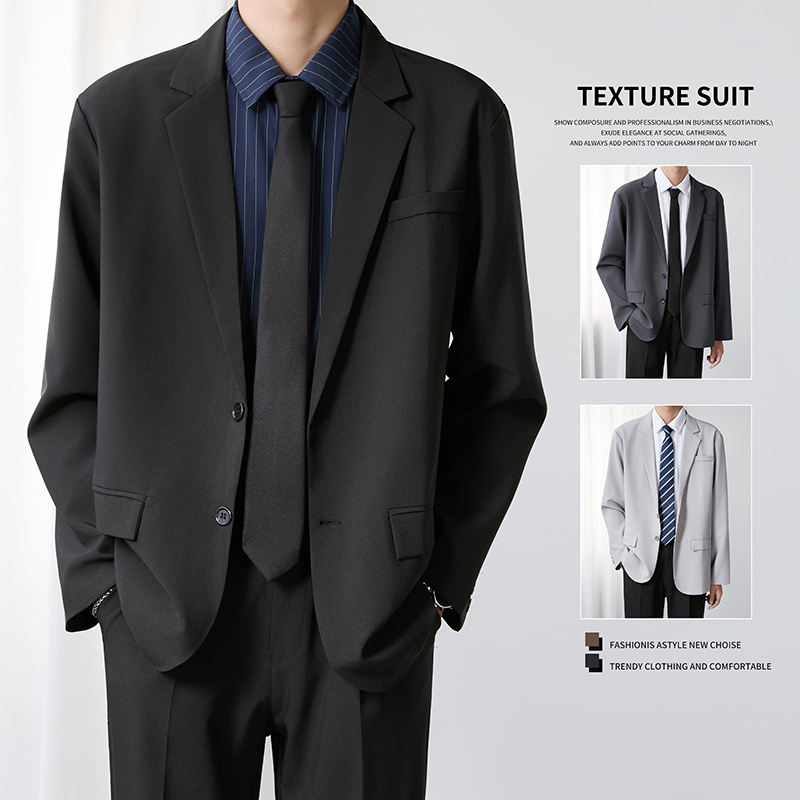 cleanfit轻奢风抗皱免烫西装外套男装高级感韩系简约休闲小西服潮