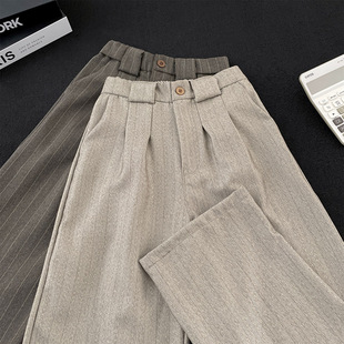 cleanfit通勤百搭老钱风小西裤 美式 男装 裤 松弛感 打褶条纹休闲西装