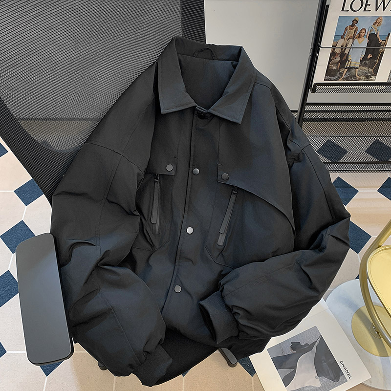 冬季新款保暖工装羽绒棉服外套男高级感宽松百搭防寒加厚棉袄夹克