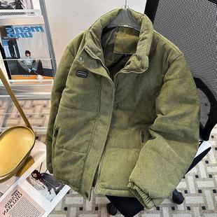 保暖贴标灯芯绒棉服男装 棉衣加厚棉袄青少年立领帅气外套 2025冬季