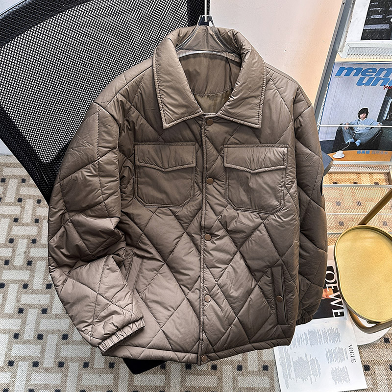 羽绒棉衣男女冬季轻薄休闲宽松夹棉面包服百搭日系菱格棉袄ins潮