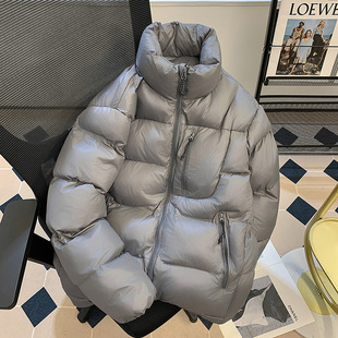 加厚保暖防寒棉衣外套 百搭2025冬季 美式 户外立领羽绒面包服男女款