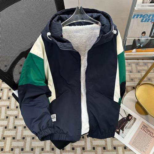 日系户外拼色冲锋衣棉服男女款