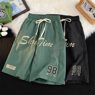 街头嘻哈运动休闲五分裤 美式 日系潮牌宽松大码 男夏季 高街篮球短裤