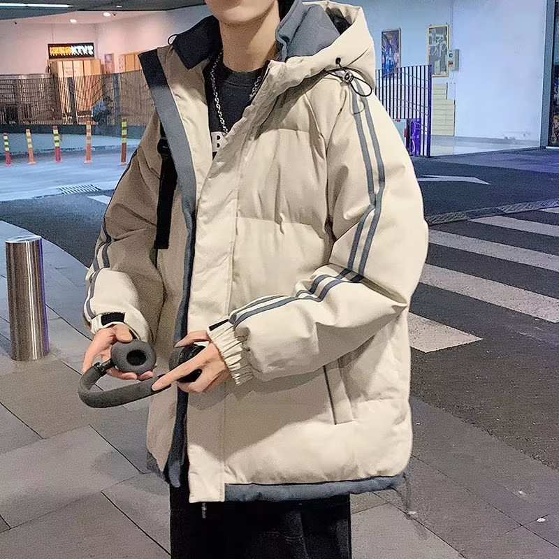 连帽加厚棉衣男冬季外套潮牌港风