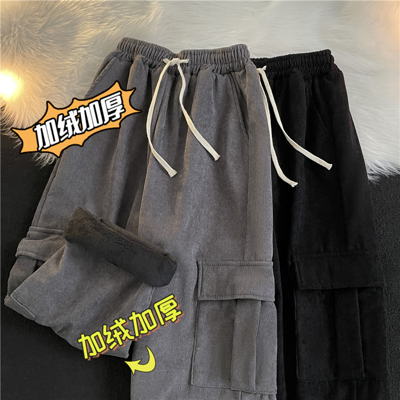 直筒宽松束脚休闲长裤