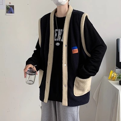 秋冬季羊羔毛马甲港风日系