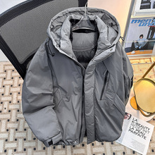 连帽羽绒棉服男款2025年冬季潮牌加绒加厚工装棉衣外套保暖棉袄子