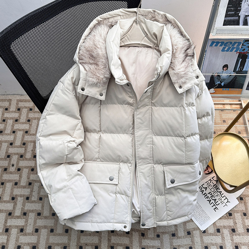 美式座山雕连帽羽绒棉服男女款冬季加绒加厚毛领棉袄防寒保暖外套