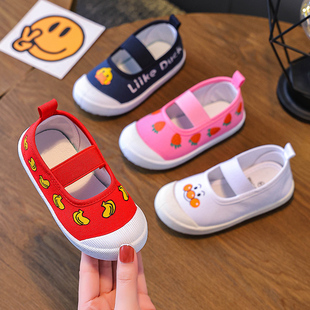 女童鞋子2025春秋新款儿童帆布鞋方口鞋男童休闲鞋软底宝宝鞋子潮