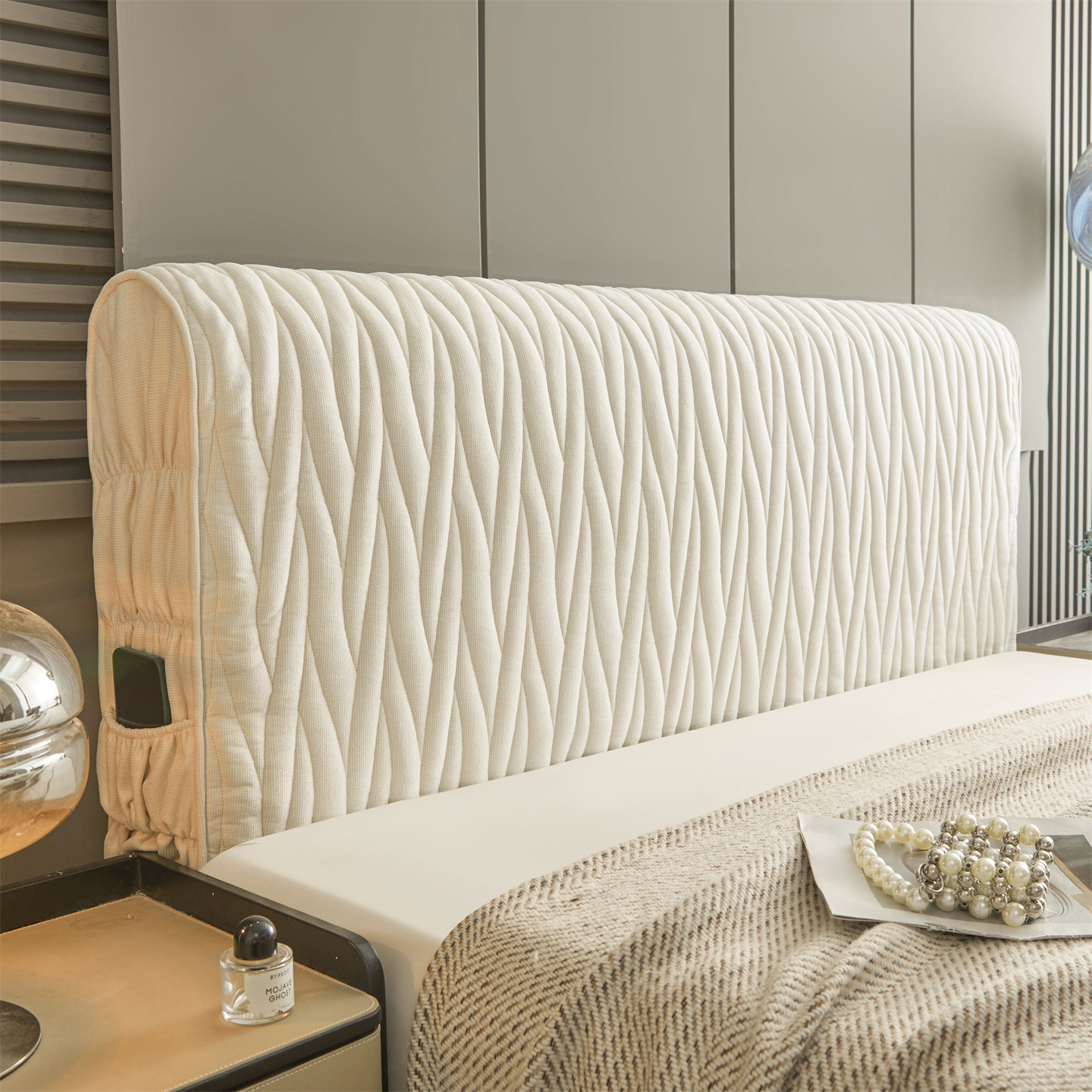 床头套罩2025新款卍能通用全包老粗布软包床头改造遮丑神器防尘罩