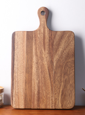 实木双面砧板 相思木切菜板 木制把手披萨板 寿司托盘 切菜案板