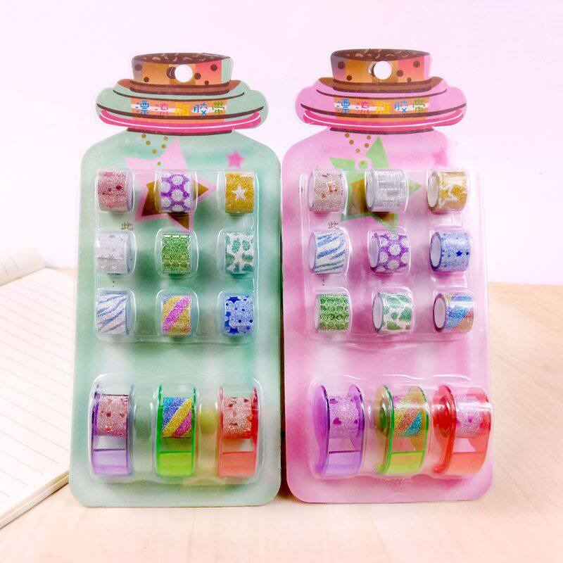 创意DIY金粉胶带彩色漂流瓶胶带纸手工益智闪光胶带儿童装饰贴纸