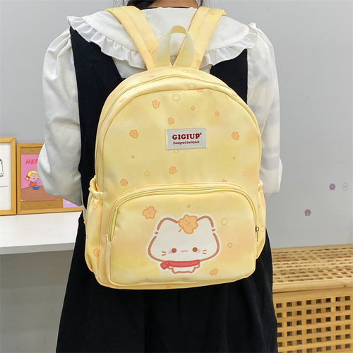 吉吉向上原创枫叶小猫双肩包