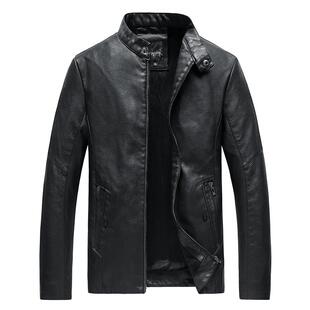 秋冬男士加绒皮衣夹克外套韩版青年潮牌工装皮茄克保暖加厚皮袄子