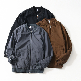 秋冬潮男加绒保暖夹克外套纯棉加厚棒球服工装上衣商务休闲绒衫