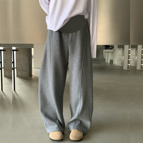 孕妇裤春秋款大码托腹款弯刀阔腿裤松百搭休闲长裤拖地运动裤卫裤