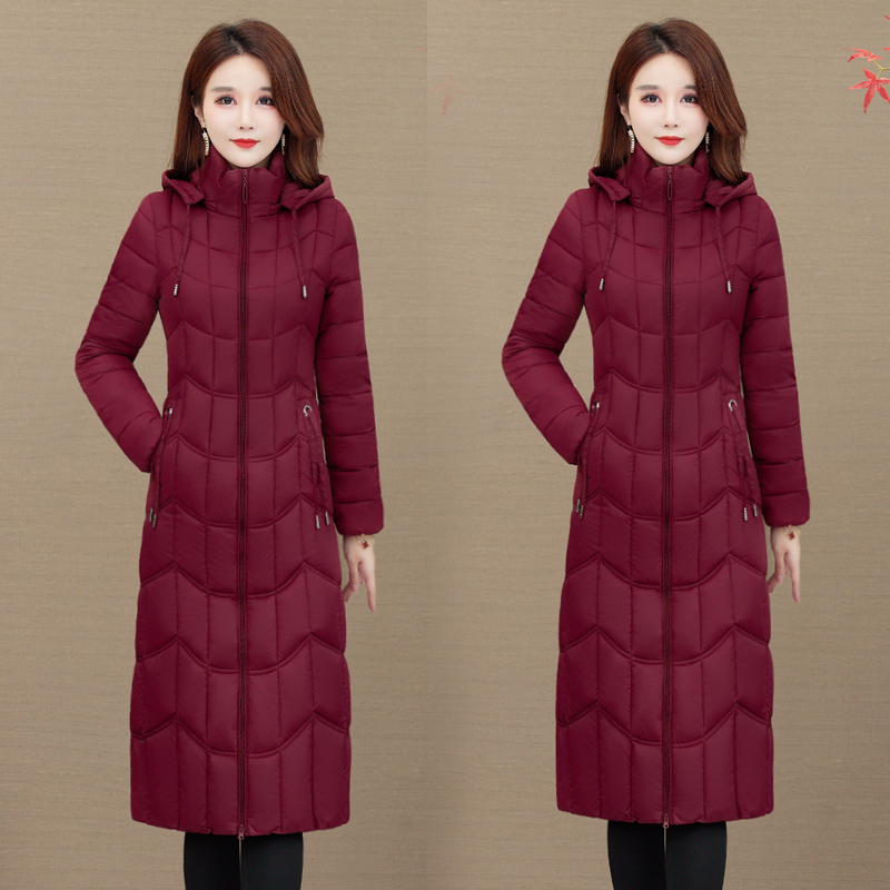 中老年轻薄款羽绒棉衣女中长款冬季显瘦妈妈装棉服女冬装棉袄外套