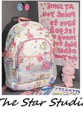 Y2K千禧像素白色狗狗可爱双肩包女亚文化多巴胺大容量背包涩辣妹