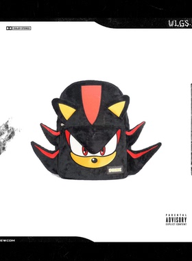 wlgs自制校园百搭索尼克暗影黑色毛绒小众双肩包情侣学生旅行书包