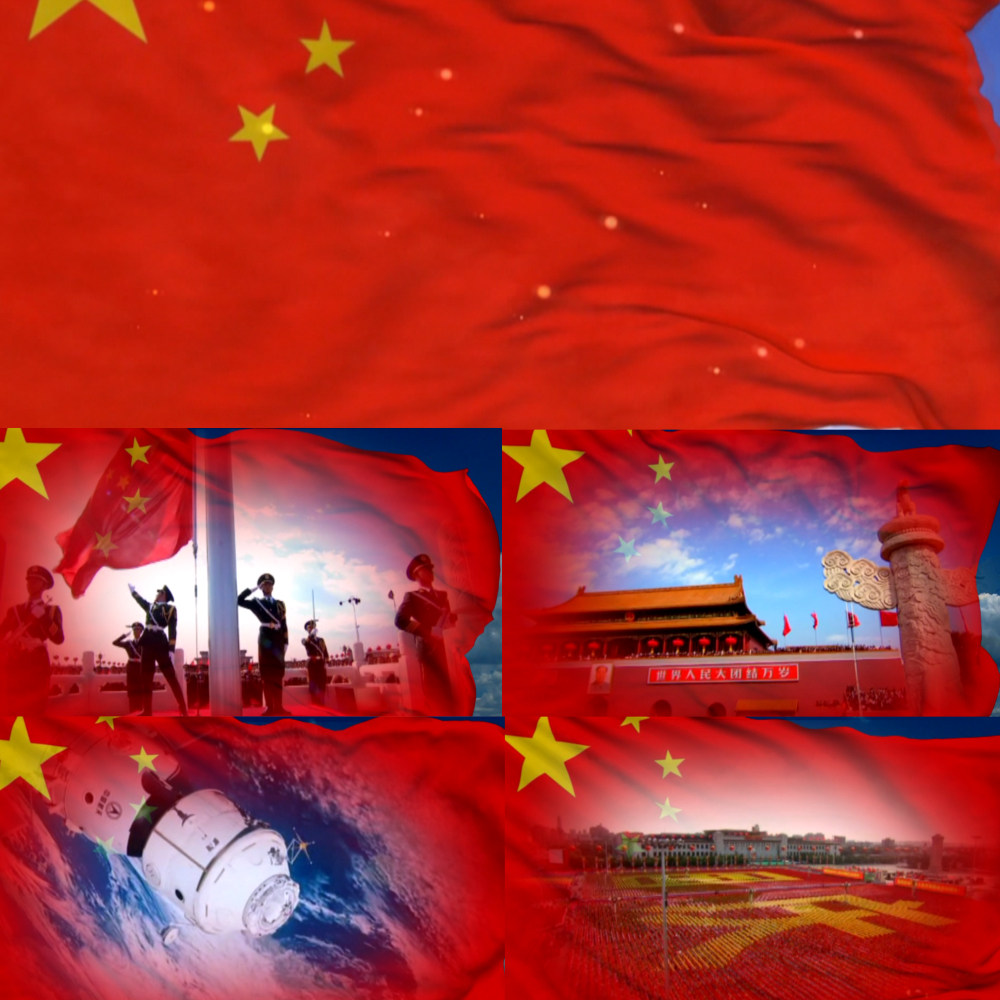 红旗颂led大屏视频背景红旗飘扬 文艺汇演晚会舞台背景视频素材