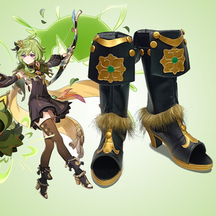 cosplay靴子鞋子原神科莱柯莱cos鞋定制高跟增高万用支持来图定做
