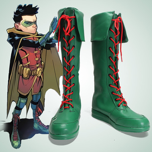 cosplay鞋蝙蝠侠达米安韦恩cos鞋定做增高大码漫展动漫鞋来图定制